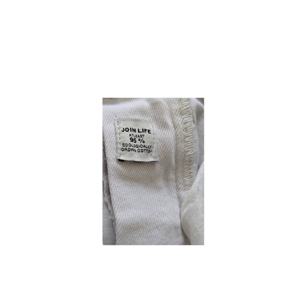 ZARA White Straight Crop Jeans – Size 8 – Join Life – Raw Hem – Preowned - Picture 5 of 7